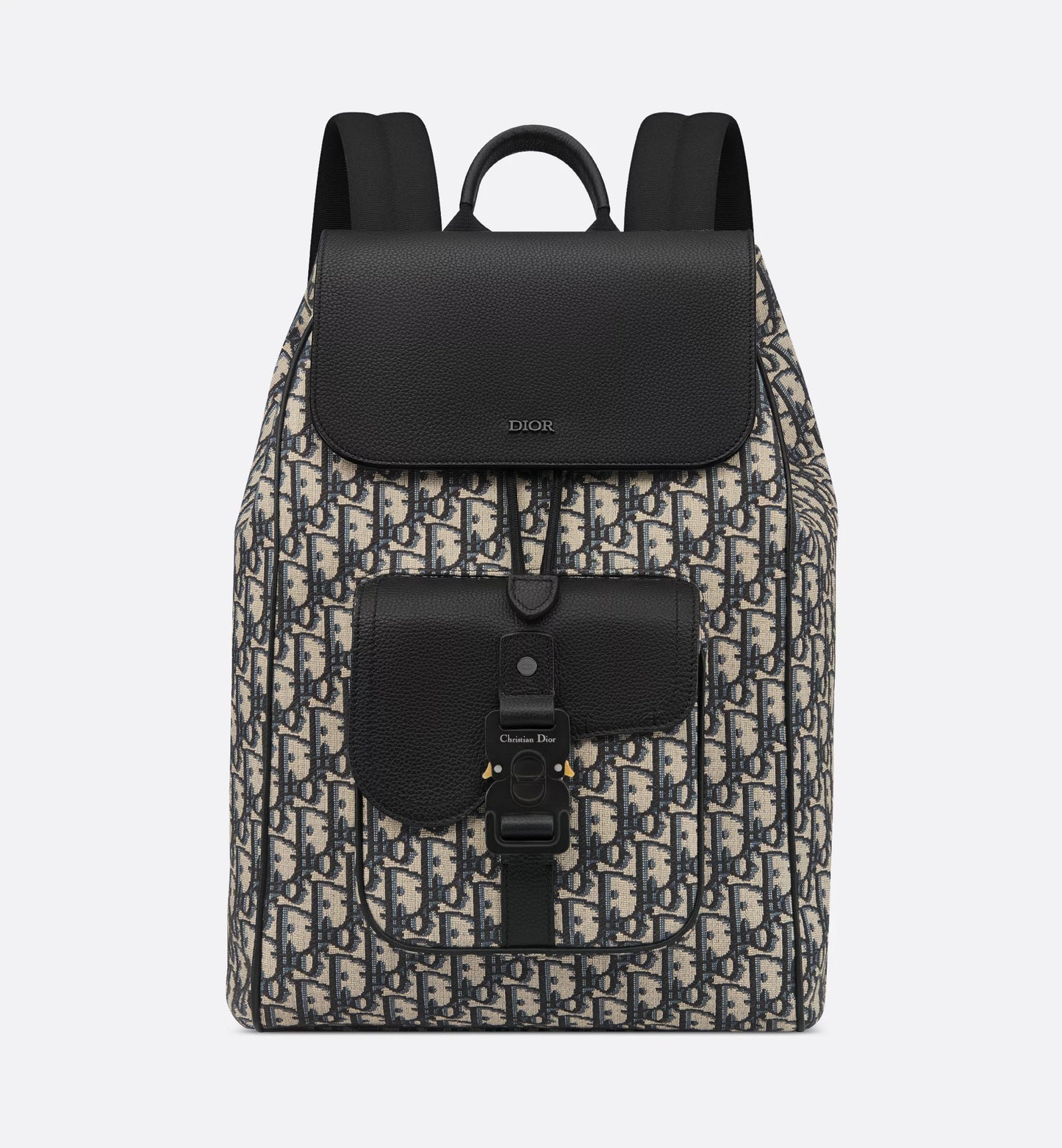 DIOR SADDLE BACKPACK BEIGE AND BLACK OBLIQUE