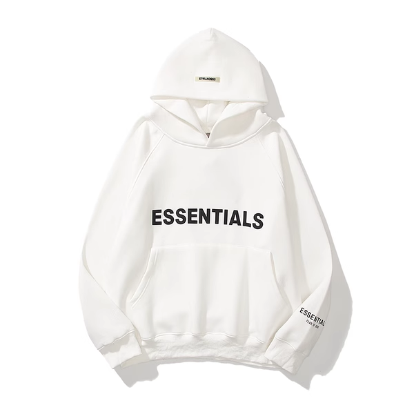 ESSENTIALS WHITE HOODIE - Size XL