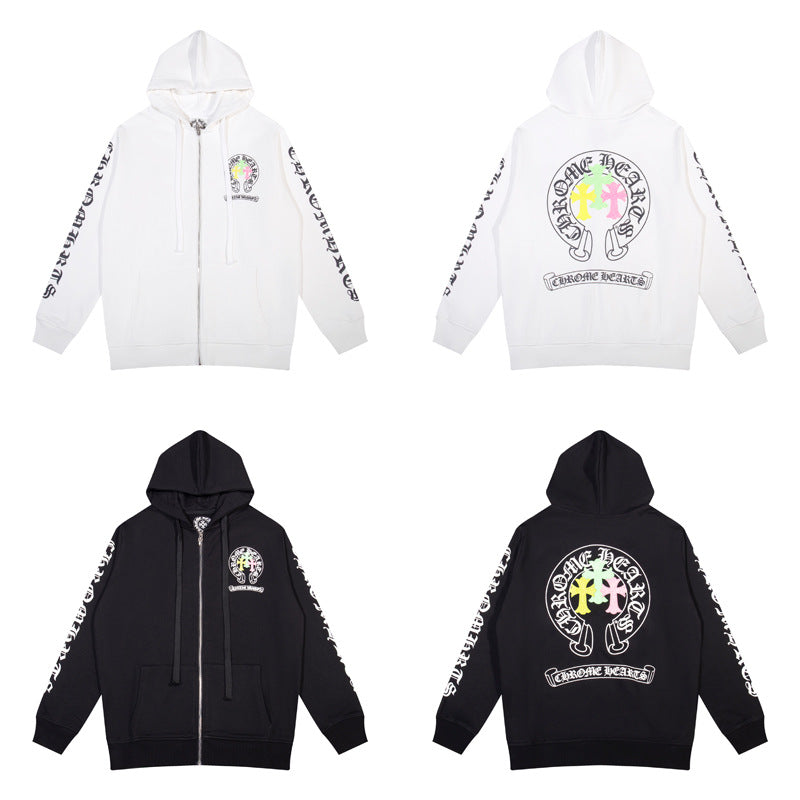 CHROME HEARTS HORSESHOE RAINBOW CROSS ZIPUP