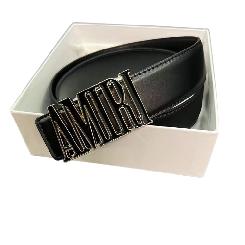 AMIRI LOGO BELT BLACK