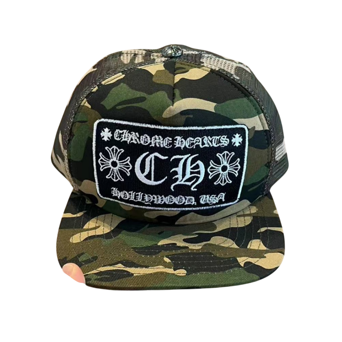 CHROME HEARTS CAMO TRUCKER CAP