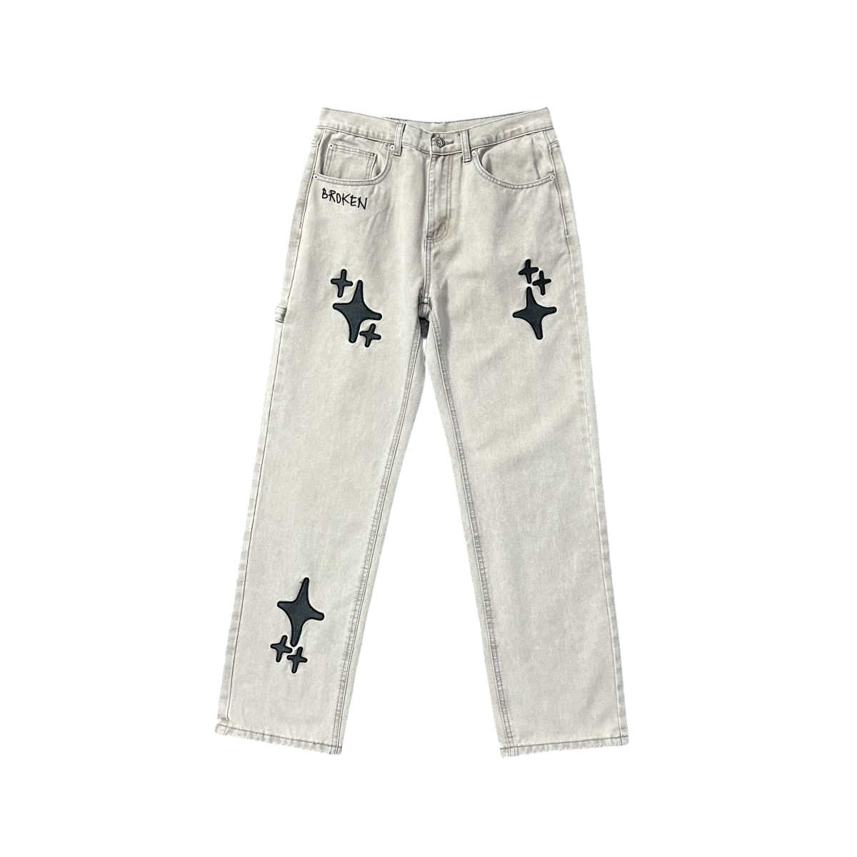 BROKEN PLANET WHITE JEANS