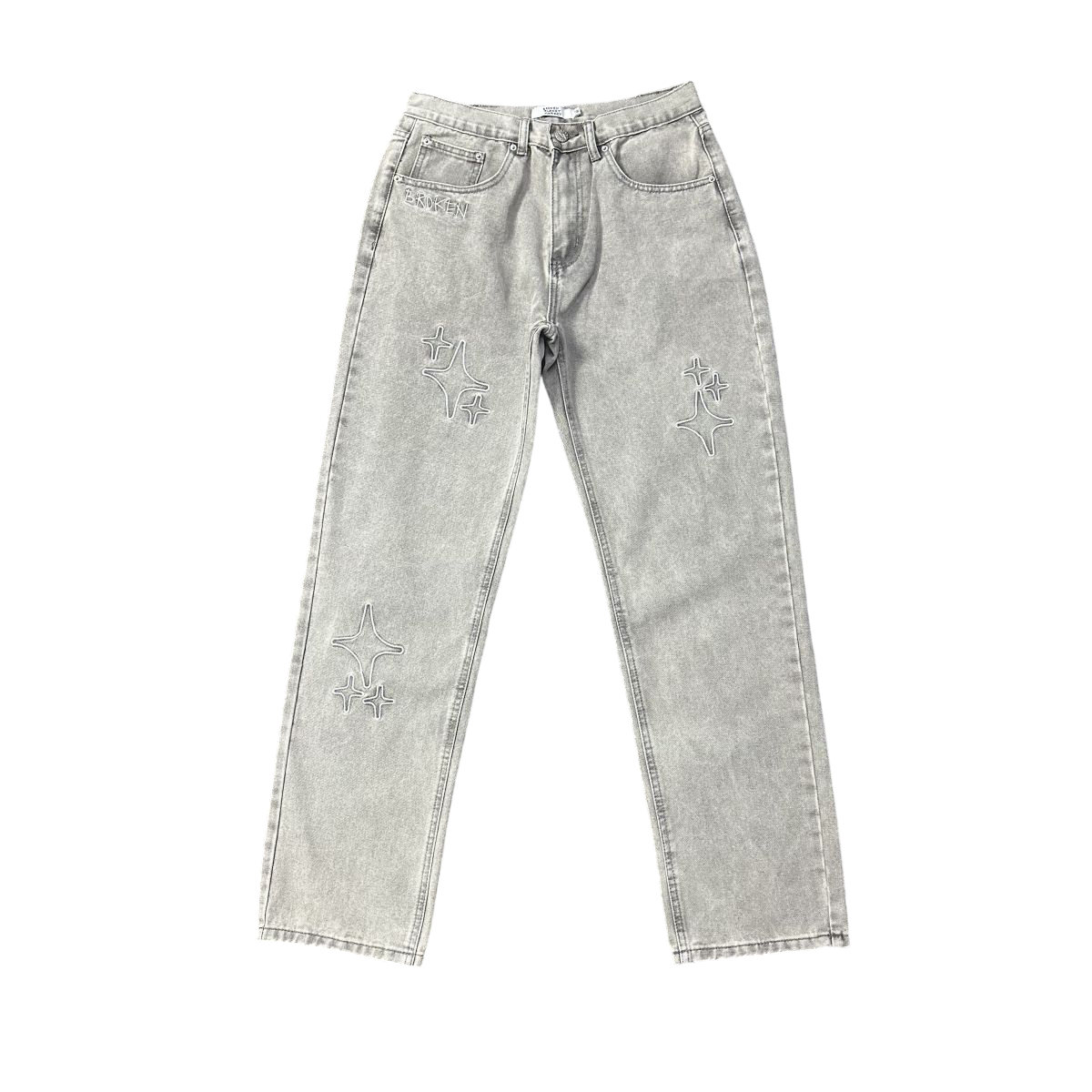 BROKEN PLANET GRAY JEANS