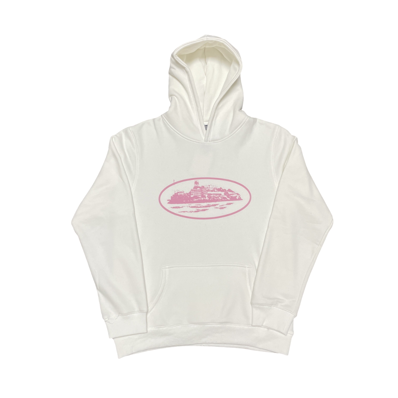 CORTEIZ PINK LOGO WHITE HOODIE
