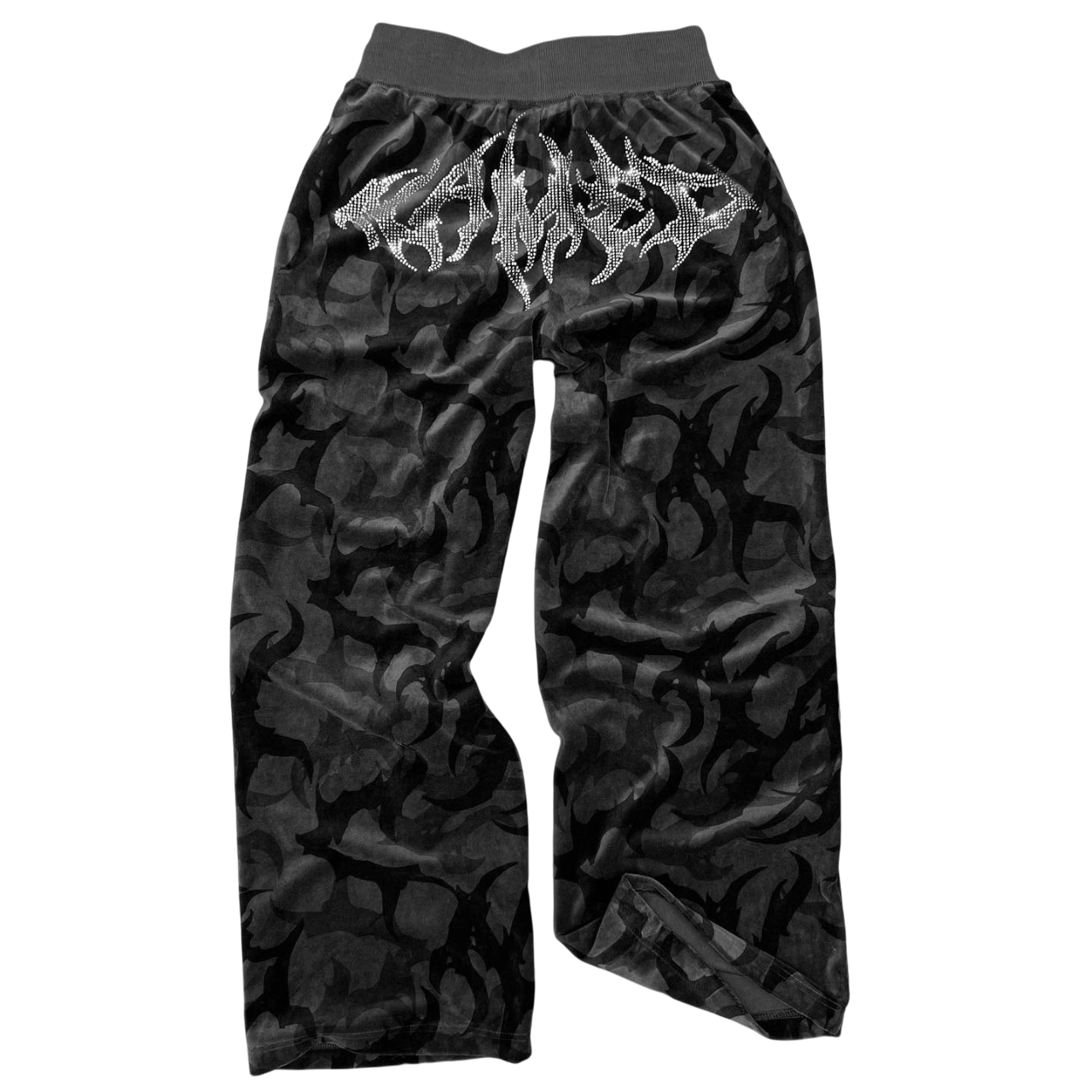 Y2K PATTERNED DIAMOND BLACK PANTS