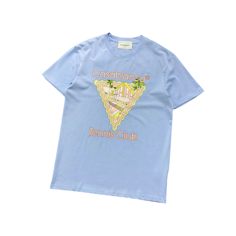 CASABLANCA TRIANGLE TENNIS CLUB SHIRT BLUE GOLD