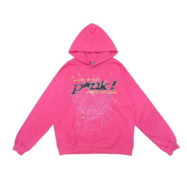 SP5DER ROSE PINK HOODIE