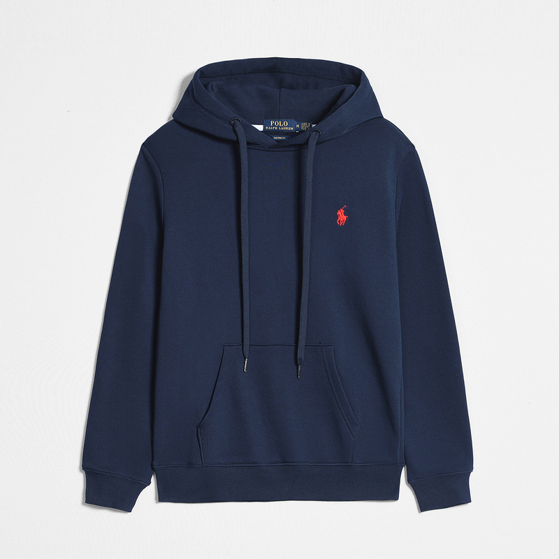 RALPH LAUREN HOODIE NAVY BLUE RED LOGO