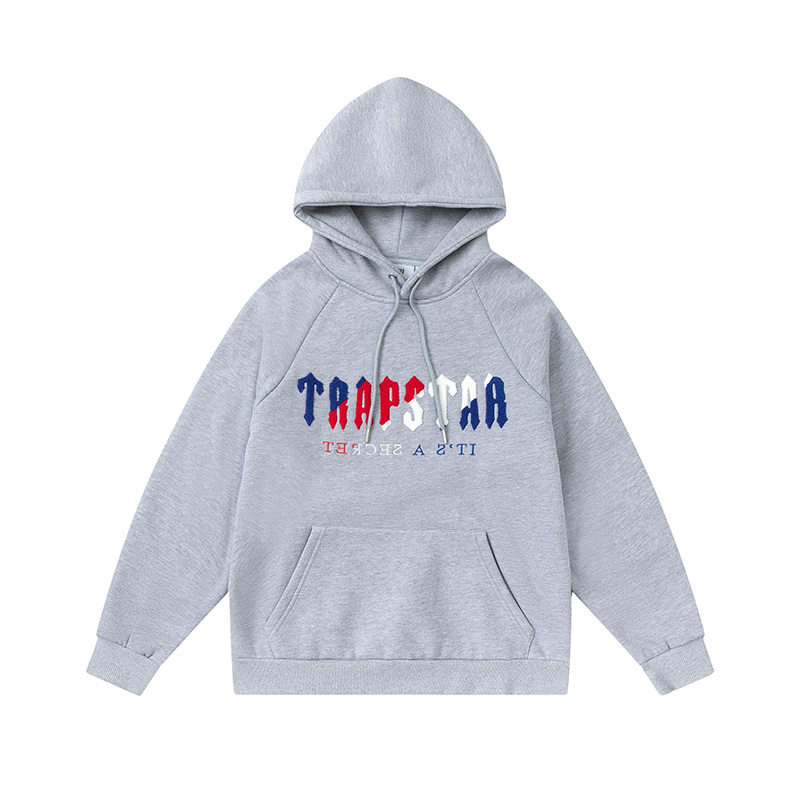 TRAPSTAR HOODIE GREY B/R/W