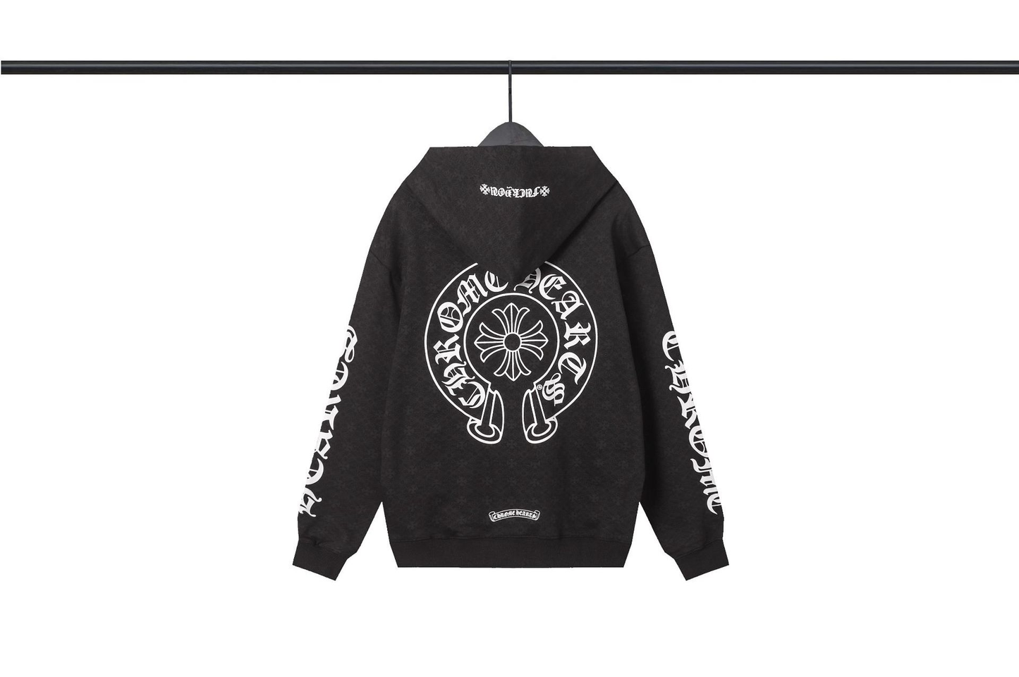 CHROME HEART BLACK PATTERENED HOODIE