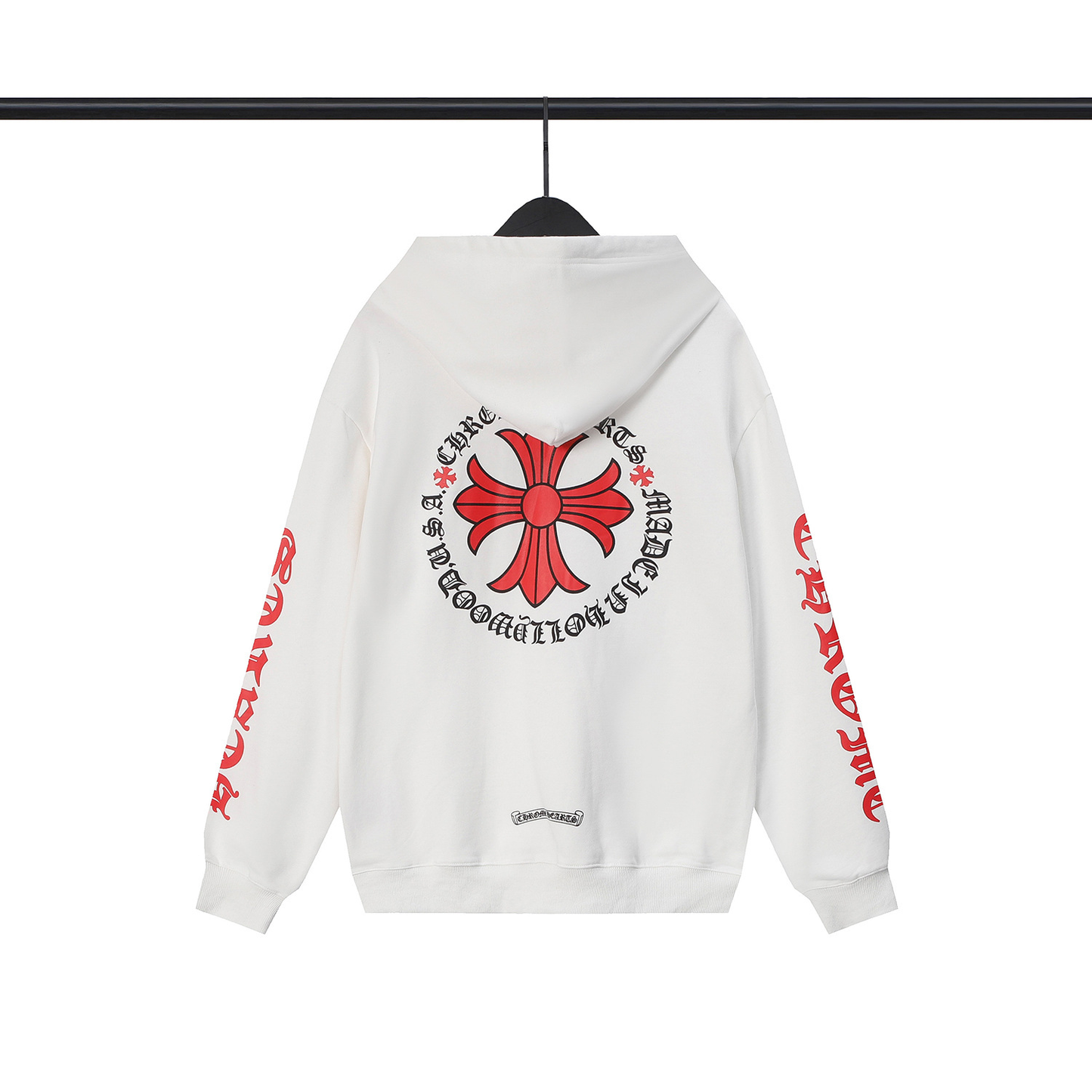 CHROME HEARTS RED CROSS HOODIE WHITE
