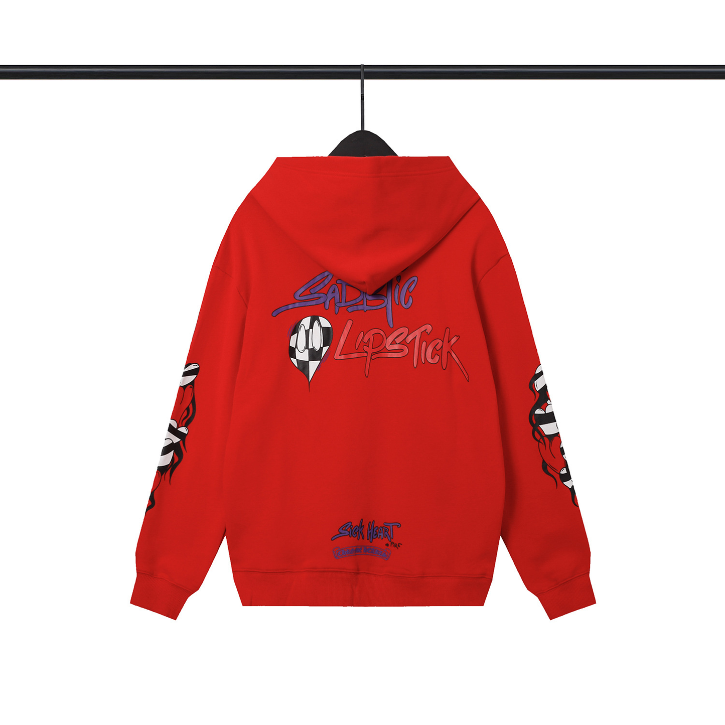 CHROME HEARTS X SICK HEART HOODIE RED