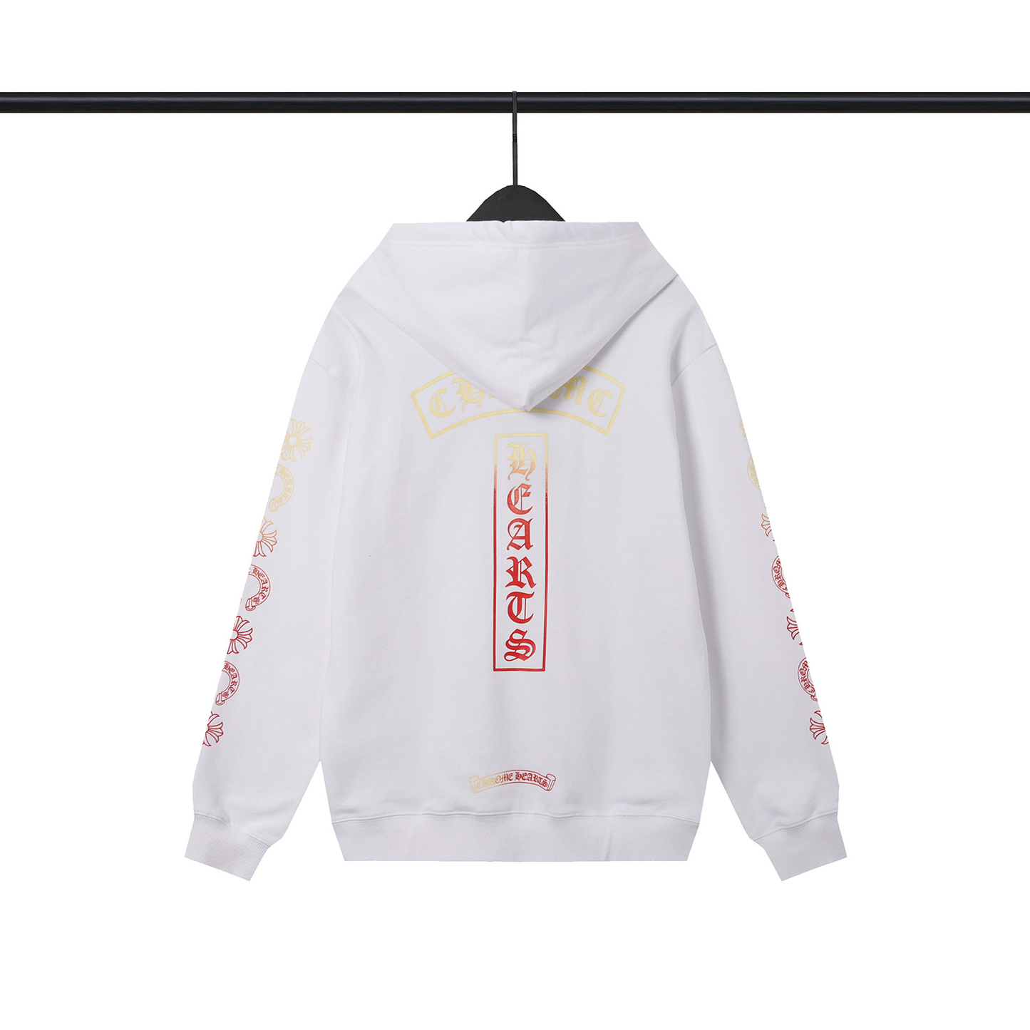 CHROME HEARTS FLAME HOODIE WHITE
