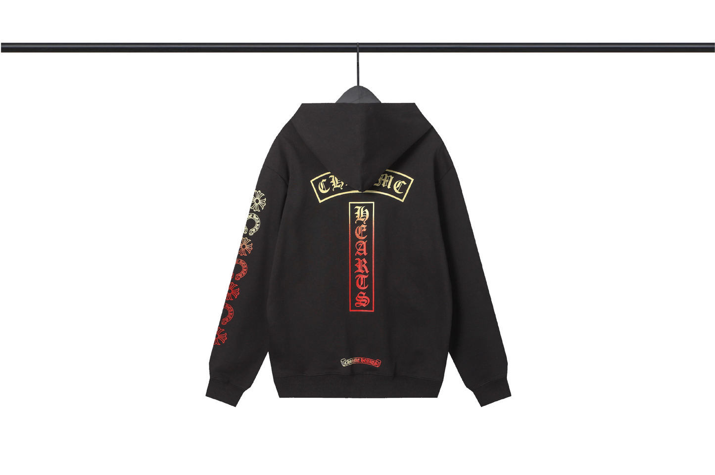 CHROME HEARTS FLAME HOODIE BLACK