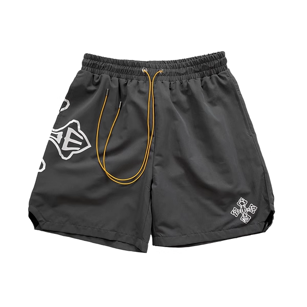 RHUDE GRAY CROSS SHORT
