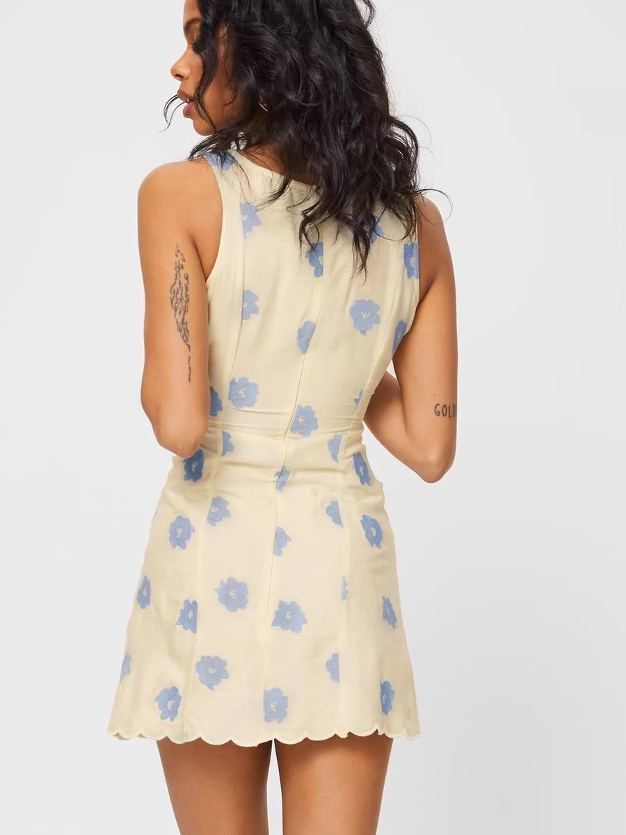 PRINCESS POLLY FLOWER LINEN DRESS