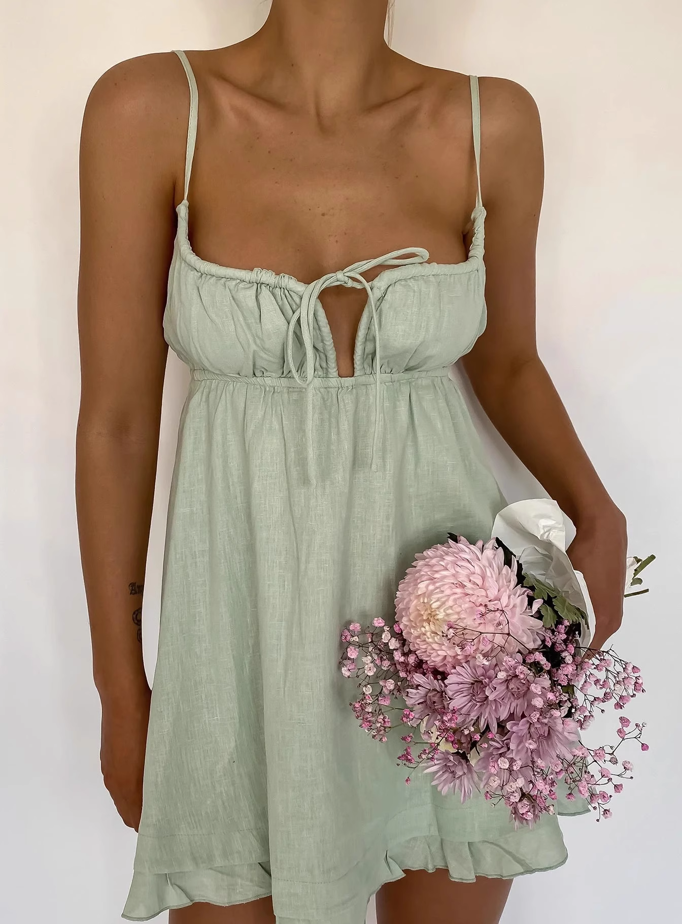 PRINCESS POLLY GREEN SUSPENDER DRESS
