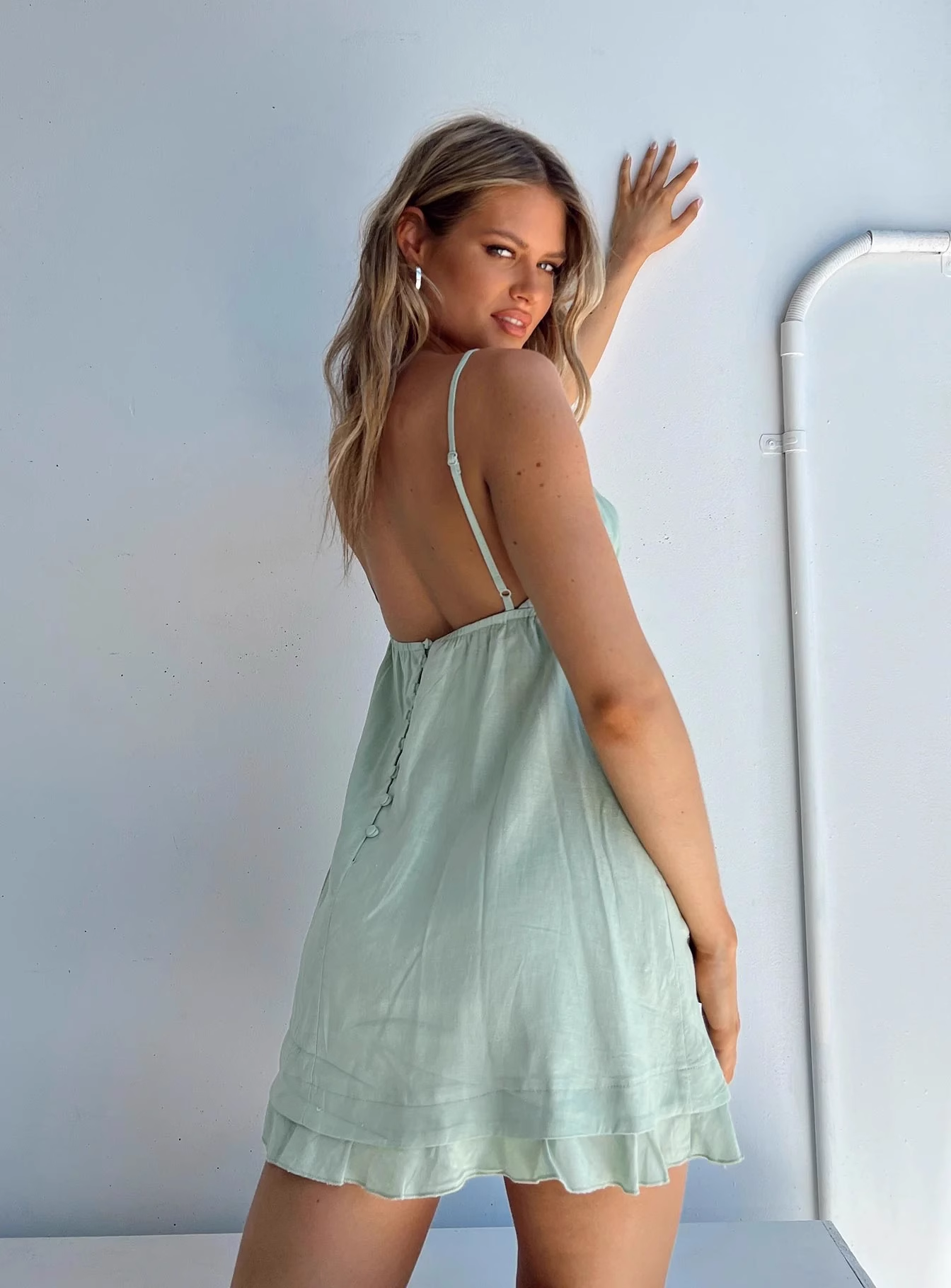 PRINCESS POLLY GREEN SUSPENDER DRESS