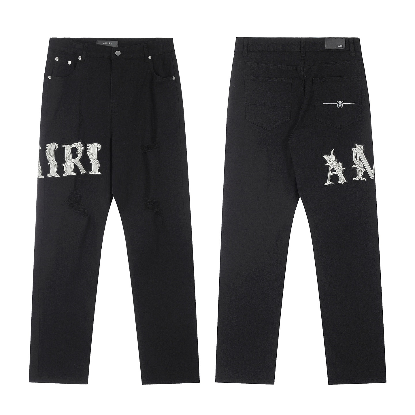 AMIRI BLACK VINE RIPPED JEANS
