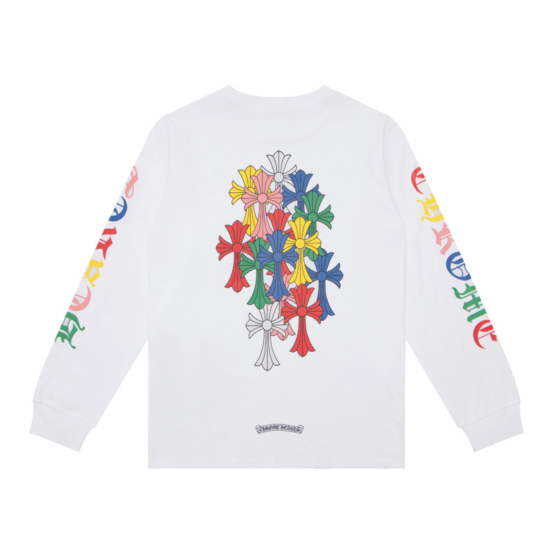CHROME HEARTS RAINBOW CROSS SWEATER WHITE