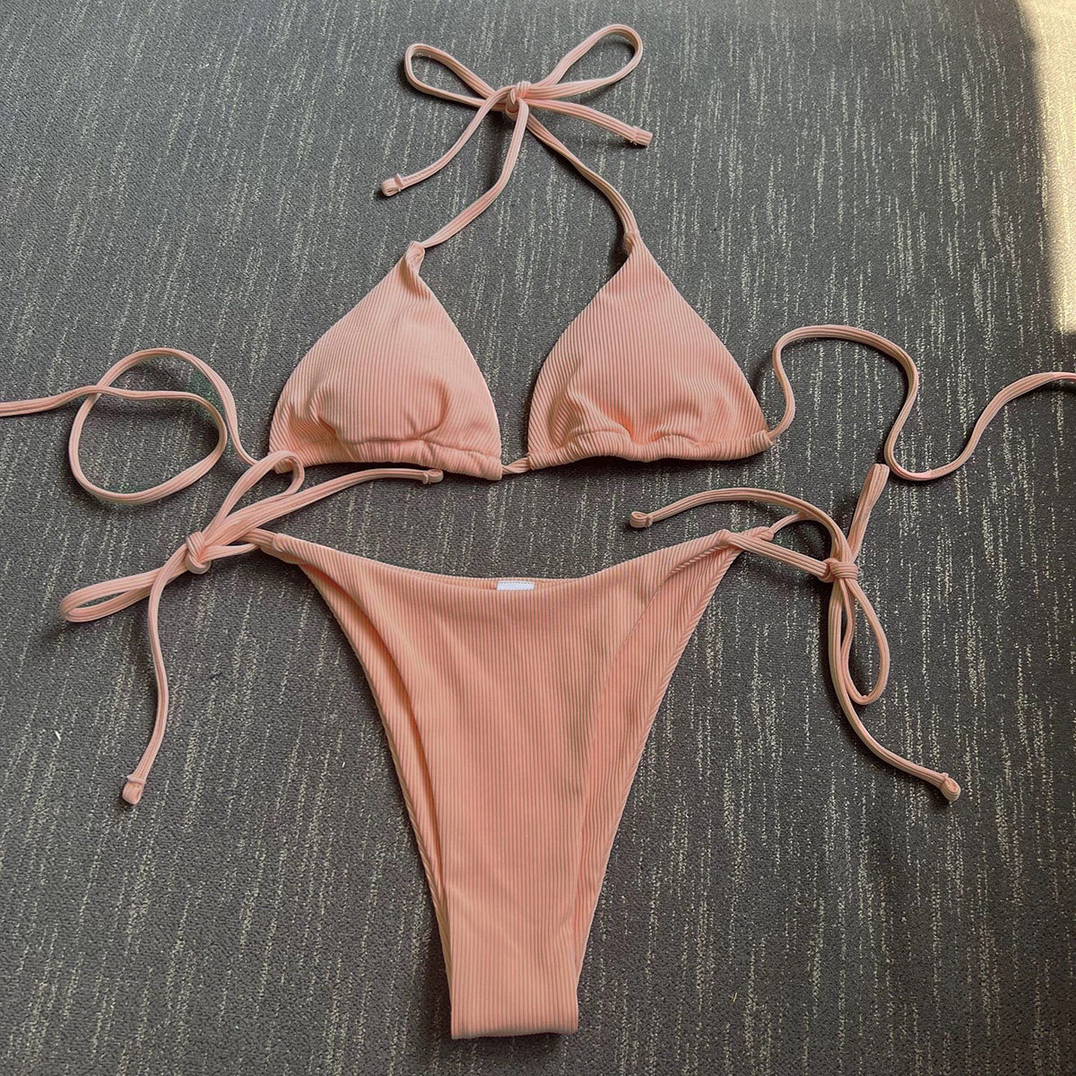 PEACH FINE STITCHED BIKINI SET