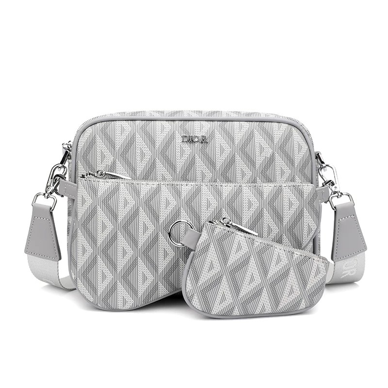DIOR 3IN1 SHOULDER BAG TRIANGLE WHITE