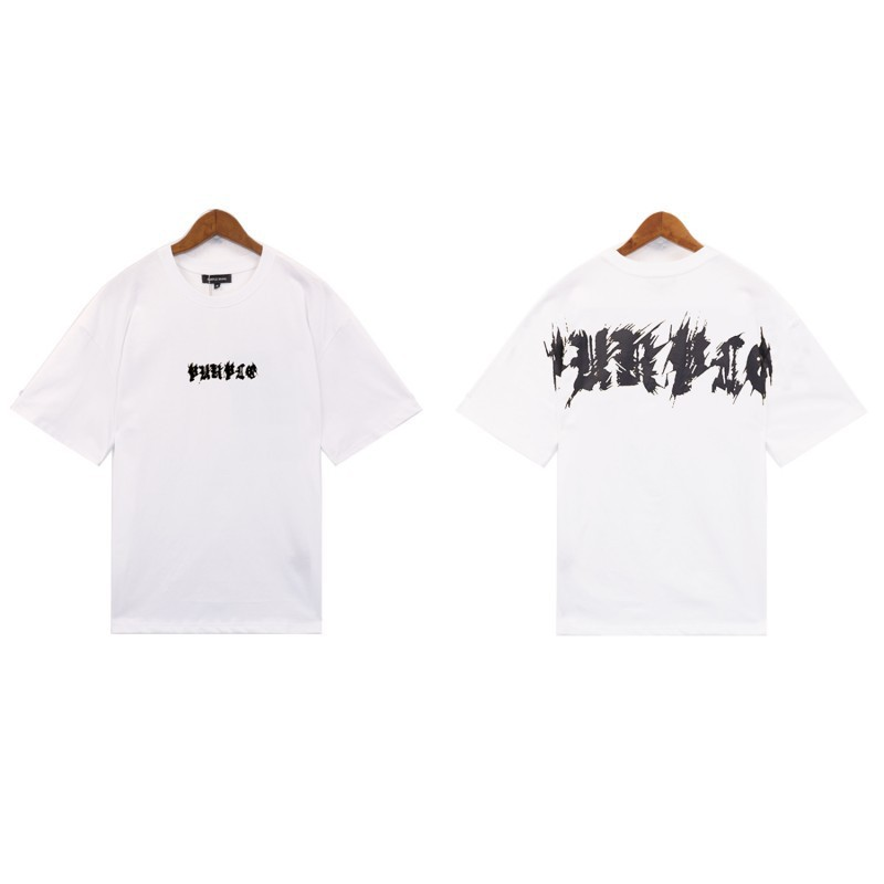 PURPLE BRAND WHITE DISTORTED LOGO SHIRT