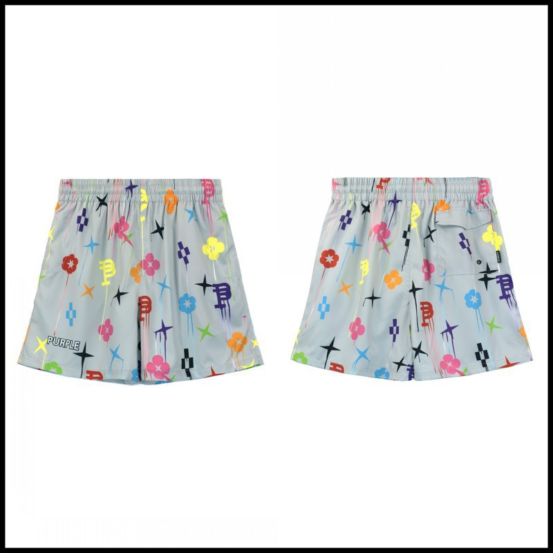 PURPLE BRAND SHORTS LOGOS GRAY