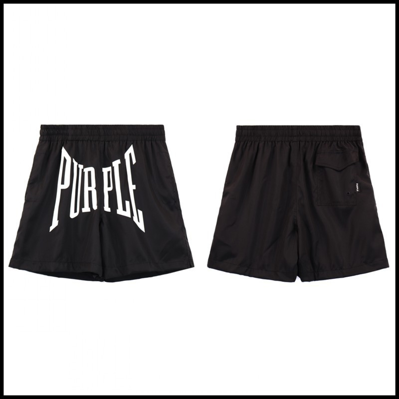 PURPLE BRAND SHORTS LOGO BLACK