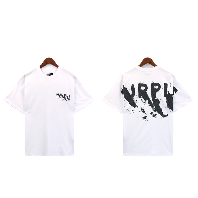 PURPLE BRAND STREAKED SHIRT WHITE