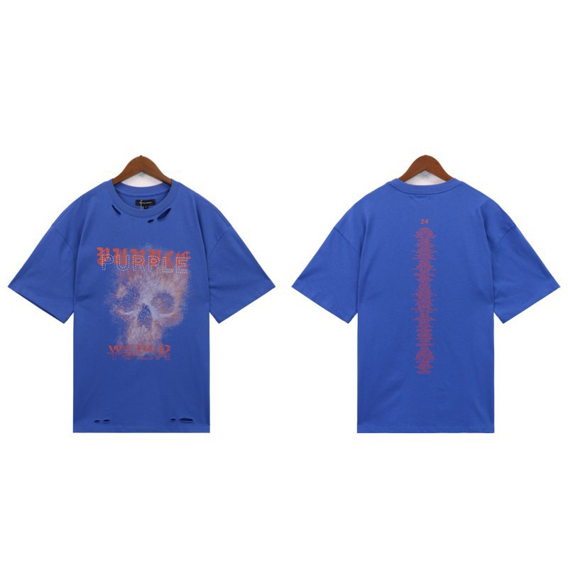 PURPLE BRAND SKULL SHIRT BLUE