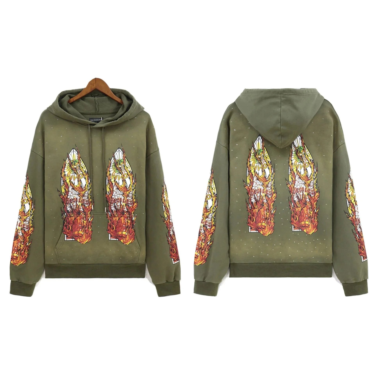 WDW WASHED DIAMOND CRUSTED HOODIE BROWN