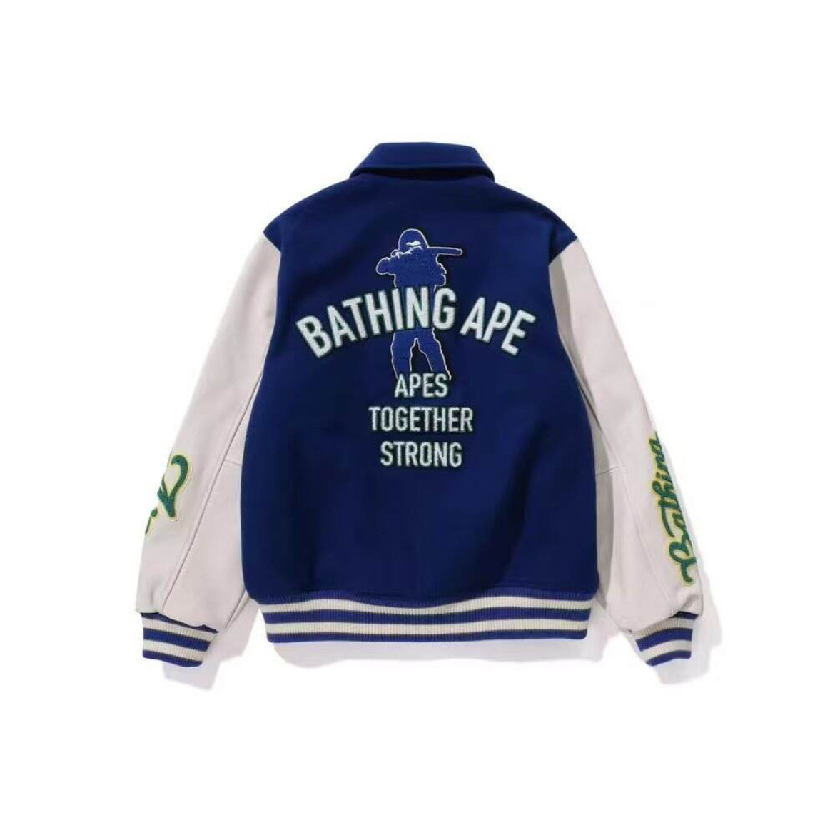BAPE APE NEVER KILL BAPE BOMBER BLUE