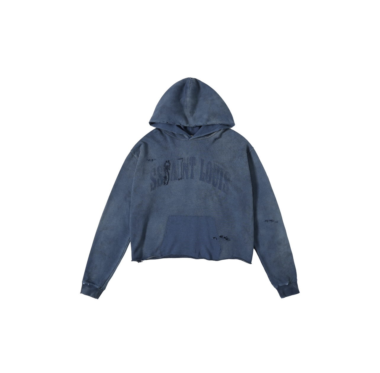 SSSAINT LOUIS CROPPED HOODIE NAVY