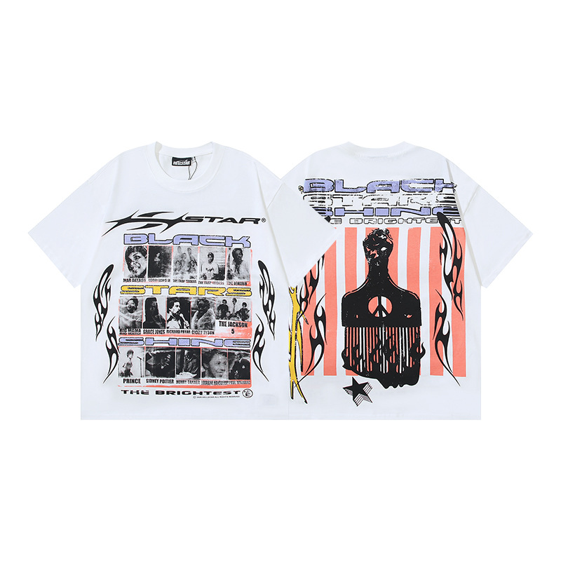 HELLSTAR MURICA BLACK SHINE SHIRT WHITE