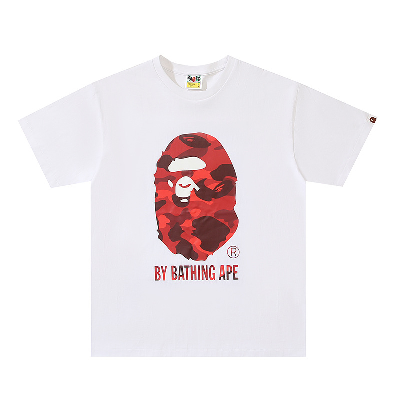 BAPE WHITE SHIRT RED APE CAMO
