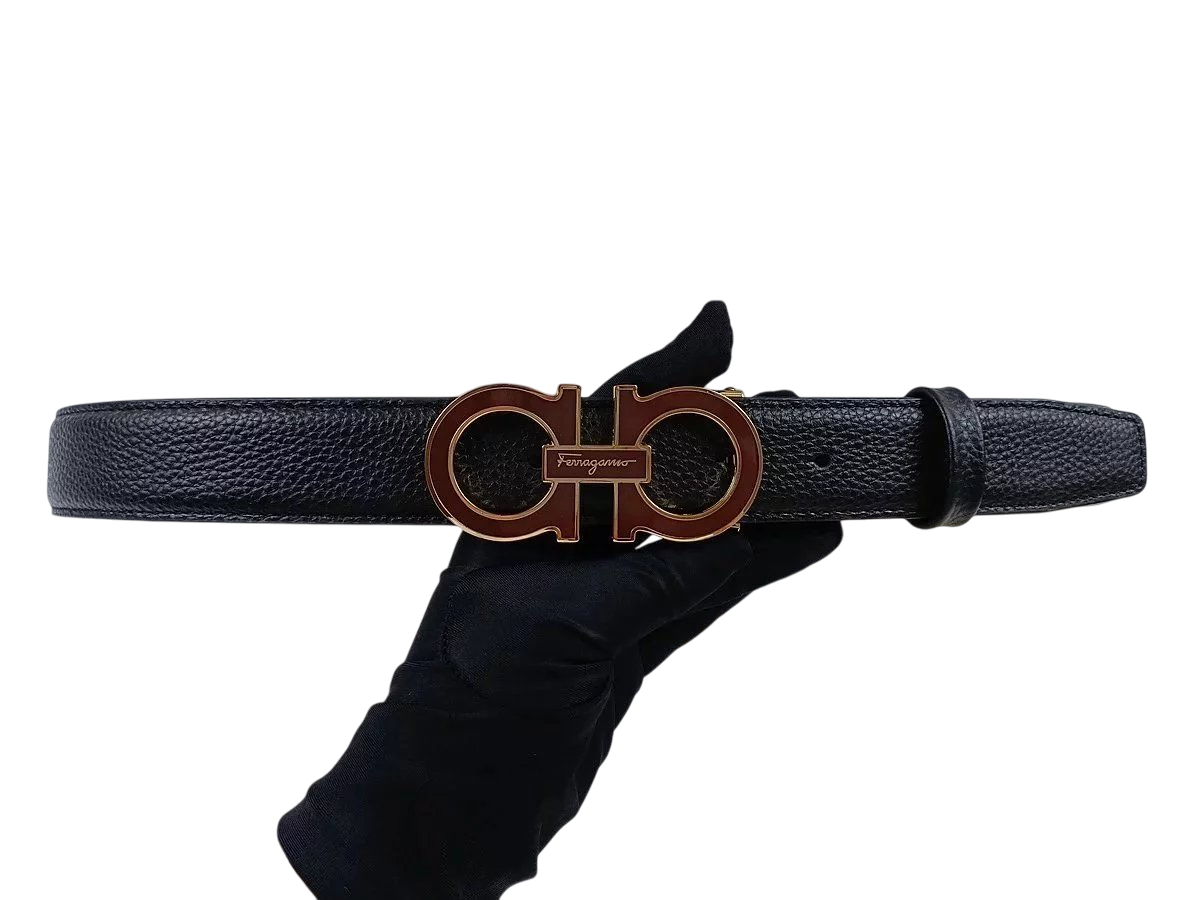 FERRAGAMMO BRONZE CLEAR BELT