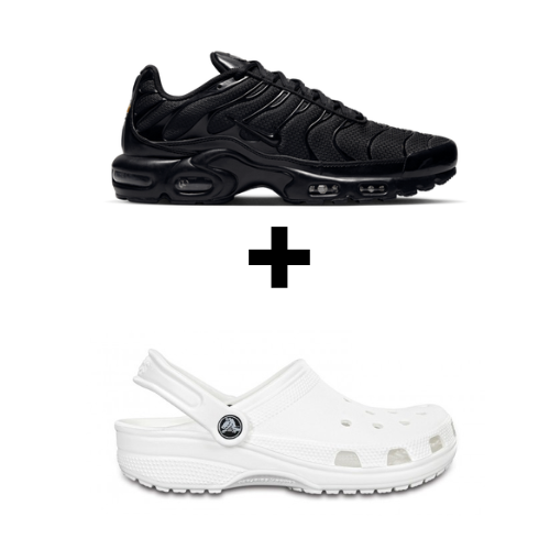 BLACK TNS + WHITE CROCS BUNDLE