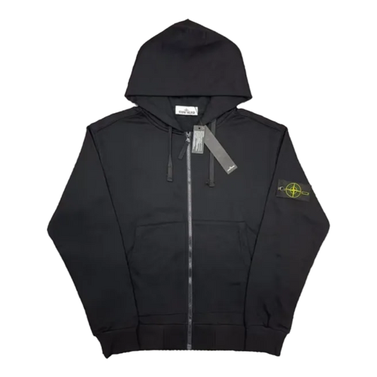 BLACK STONE ISLAND ZIP-UP HOODIE