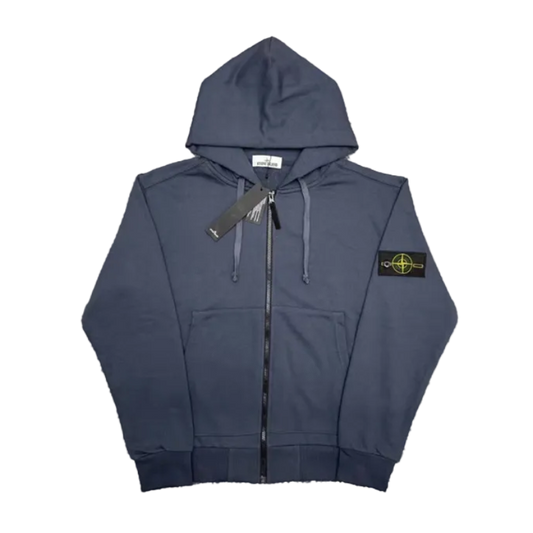 NAVY BLUE  STONE ISLAND ZIP-UP HOODIE
