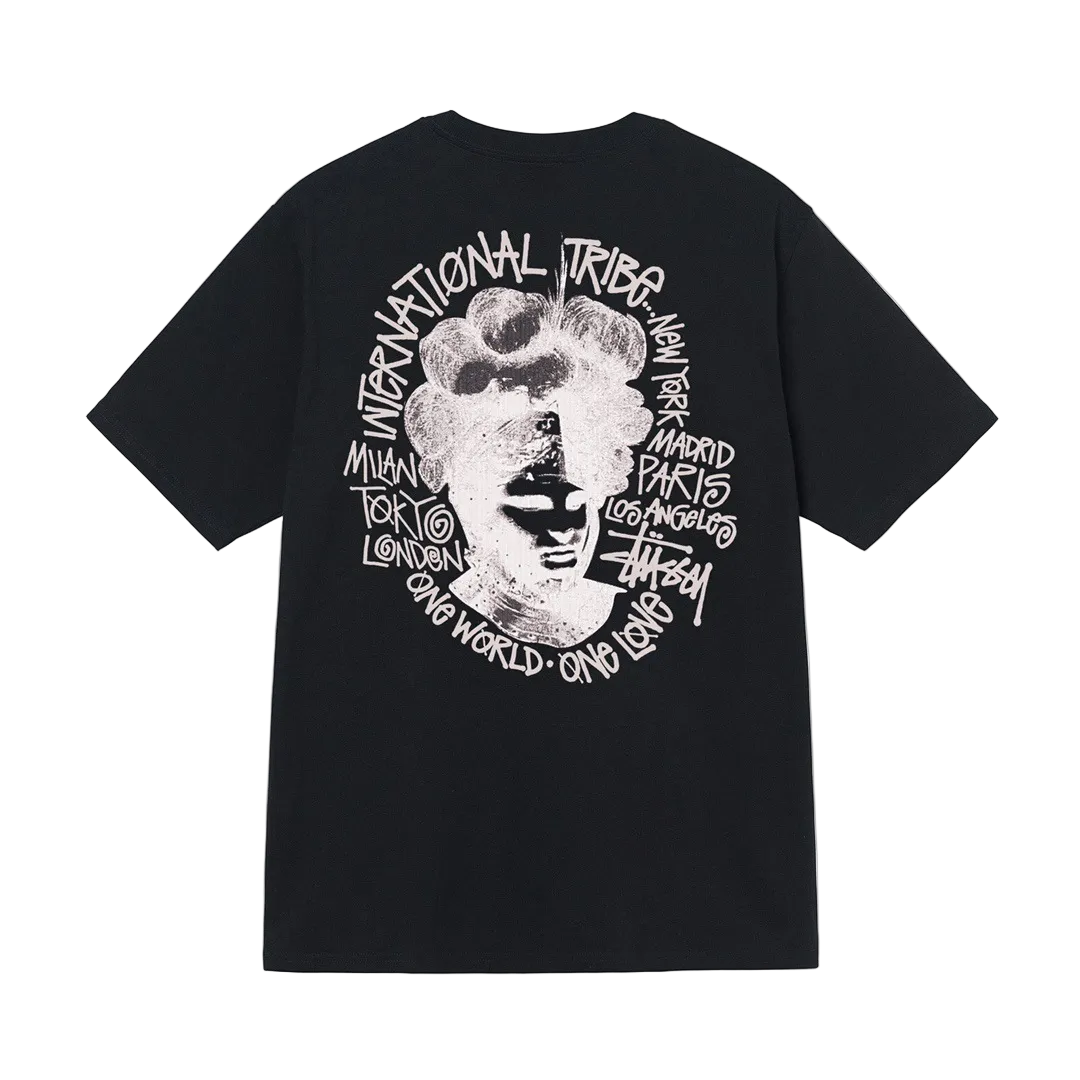 STUSSY BLACK INTERNATIONAL TRIBE SHIRT