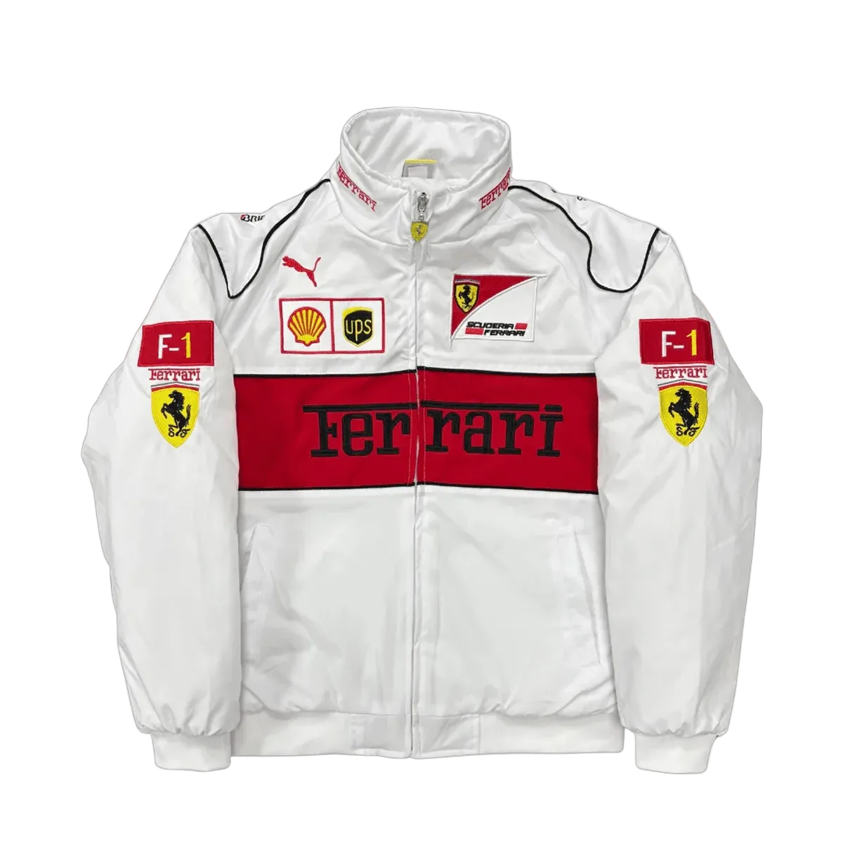 WHITE VINTAGE FERRARI F1 JACKET