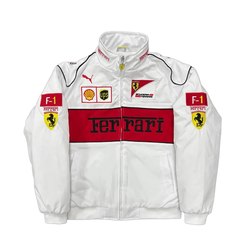 WHITE VINTAGE FERRARI F1 JACKET