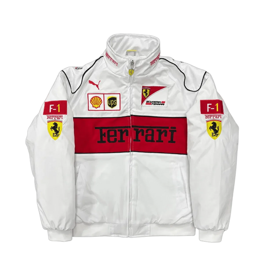 WHITE VINTAGE FERRARI F1 JACKET
