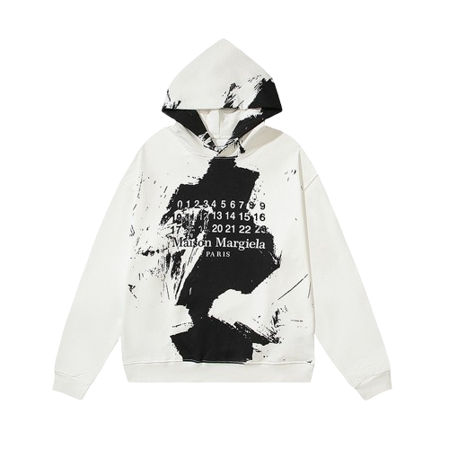 MAISON MARGIELA HOODIE SPLASHED WHITE