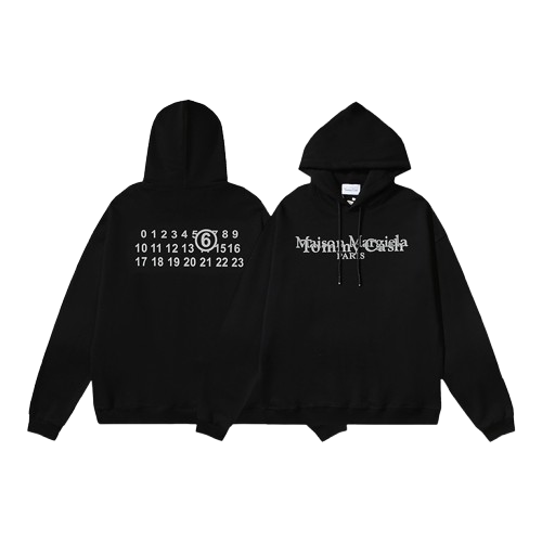 MAISON MARGIELA DISTORTED HOODIE BLACK