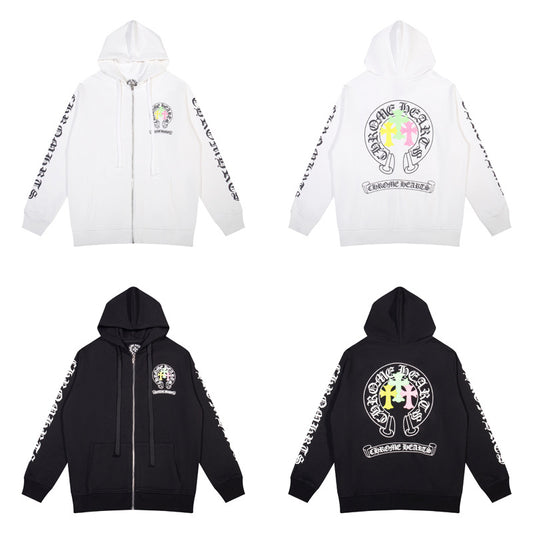 CHROME HEARTS HORSESHOE RAINBOW CROSS ZIPUP
