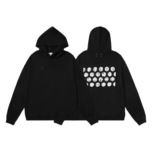 MAISON MARGIELA DISTORTED HOODIE BLACK