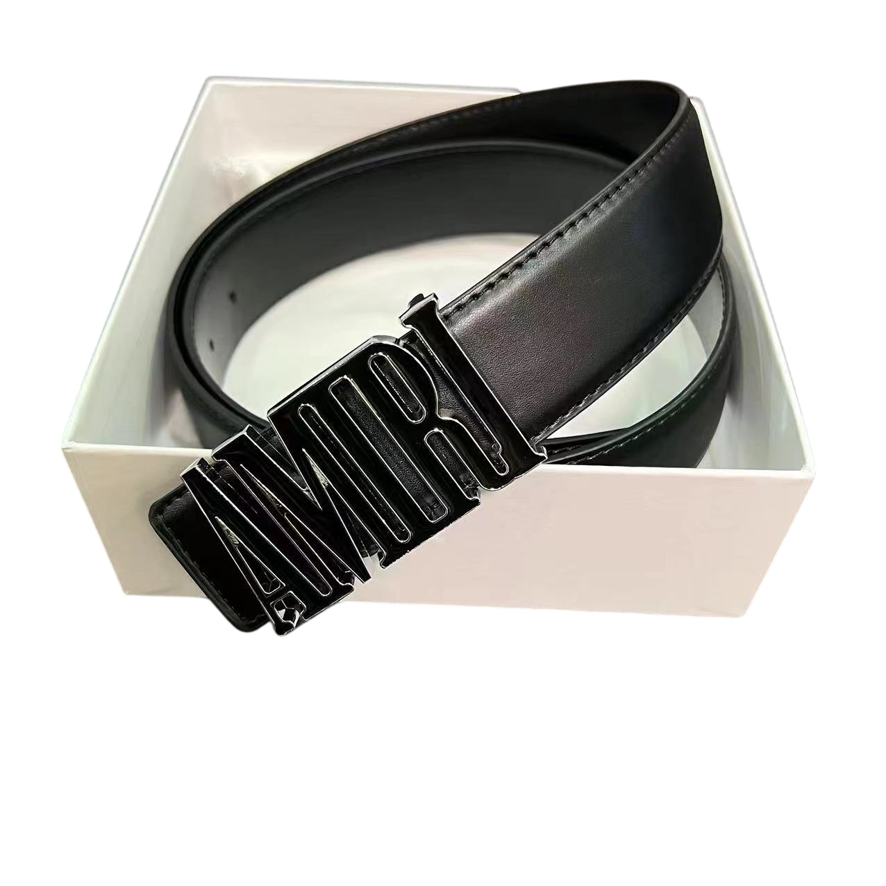 AMIRI LOGO BELT BLACK