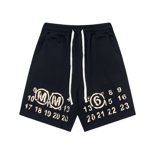 MAISON MARGIELA DISTORTED BLACK SHORTS